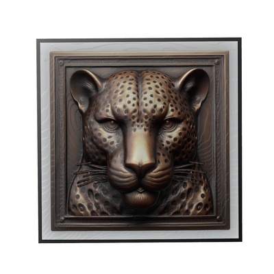 léopard animal soulagement art animaux yeggi mito3d buste google pendentifs médaillon relief wall mur 3d print model - Mito3D