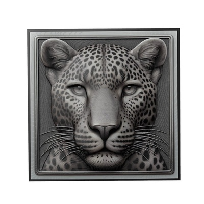 léopard animal soulagement art animaux yeggi mito3d buste google pendentifs médaillon relief wall mur 3d print model - Mito3D