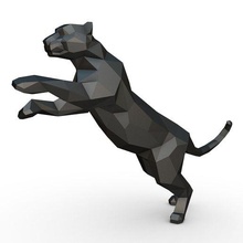 leopardo figura Arte Tigre gato amur puma regalo impresión lowpoly 3dprint animal decoración figurilla juguete 3d print model - Mito3D