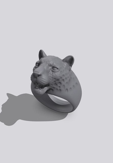 leopard ring leopard ring jewelry animal  3d print model - Mito3D