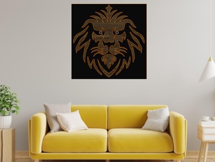 le lion geometric art decoration 3d 3d print model - Mito3D