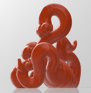 lernaean hydra ken barthelmey's iteration animal toy hydras art greek mythology 3d print model - Mito3D