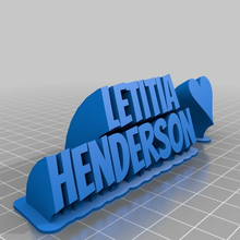 letitia heart customized office 3d print model - Mito3D