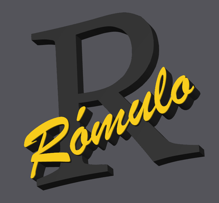 letra e inicial nombre personalizado romulo home 3d print model - Mito3D