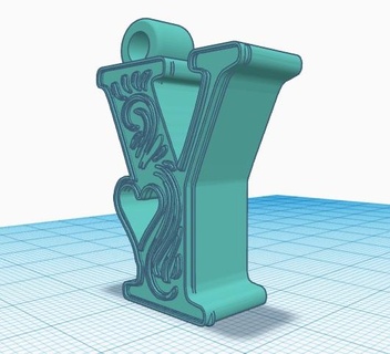 letra llavero letters keychain 3d print model - Mito3D