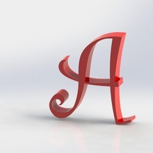 letter art alphabet decoration deco school 3d print model - Mito3D