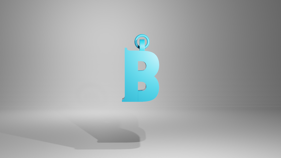 letter b charm 3d print model - Mito3D