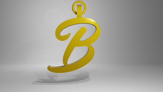 letter b charm said letters pendant jewel art fashion gift 3d print model - Mito3D