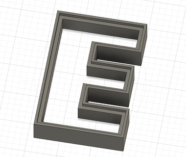 letter e print sign decoration mold form alphabet initial 3d print model - Mito3D