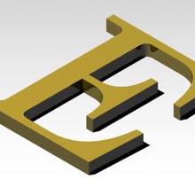 letter e alphabet without supports various unsupported 3d print model - Mito3D