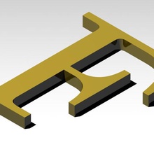 letra f alfabeto nenhum apoio vários carta não suportado 3d print model - Mito3D