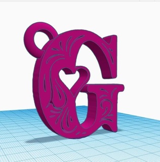 letter g llavero letters keychain 3d print model - Mito3D
