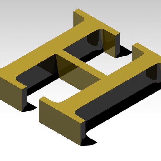 mektup destek alfabe h çeşitli desteklenmeyen 3D print model - Mito3D