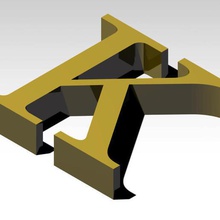 mektup destek alfabe k çeşitli desteklenmeyen 3d print model - Mito3D
