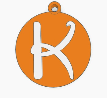letter k disney pendant keychain name tag identification back school id jewelry personalized necklace earings 3d print model - Mito3D