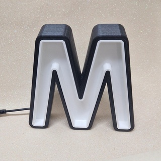 mektup Lamba tasarım isim Led Sanat 3d print model - Mito3D