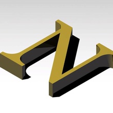 letra n alfabeto sem apoio vários carta não suportado 3d print model - Mito3D