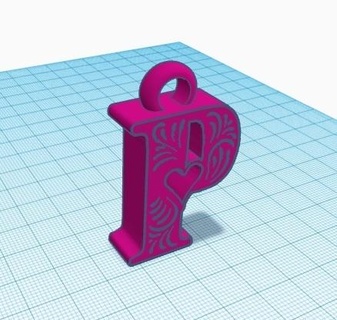 letter p llavero letters keychain 3d print model - Mito3D
