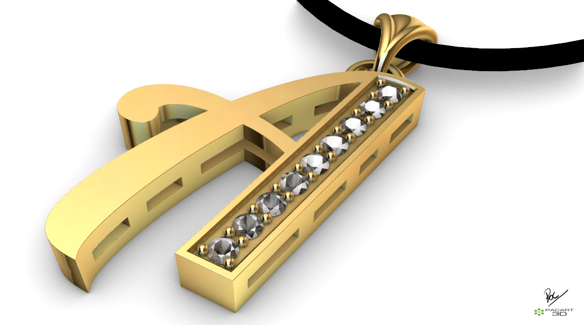 Brief Anhänger Edelsteine download Charme Steine Schmuck fein Edelstein Diamant beschriftet Juwel Tropfen Diamanten Gold Silber gedruckt druckbar 3D print model - Mito3D