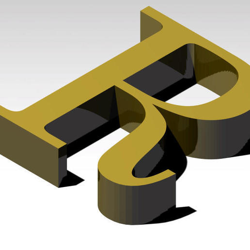 letter r alphabet without supports various unsupported 3D print model - Mito3D