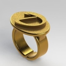 letter ring jewelry handwriting 3d print model - Mito3D