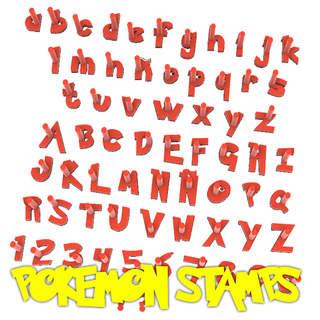lettera francobollo Pokemon alfabeto biscotto taglierina capitale inferiore tappi numeri lettere variazioni 1 25cm timbratura arredamento torte Pan zenzero compleanno tema Pikachu 3d print model - Mito3D