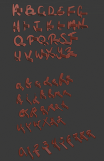 mektup pullar alfabe 3d print model - Mito3D