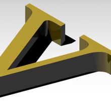 mektup destek alfabe v çeşitli desteklenmeyen 3d print model - Mito3D