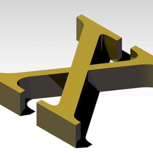 letter x alphabet no support various unsupported 3D print model - Mito3D