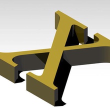 der Buchstabe x alphabet keine Unterstützung verschiedene Brief nicht unterstützte 3d print model - Mito3D