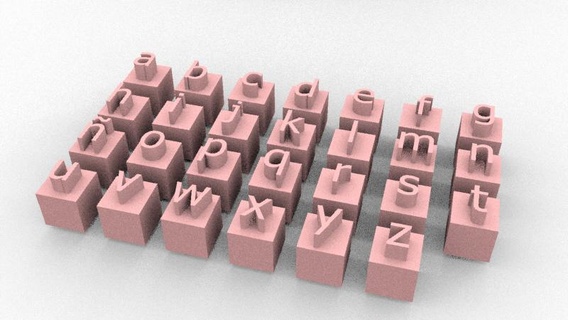 Briefe Alphabet Lehm Briefmarken Dichtung 3d print model - Mito3D