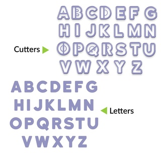 lettere argilla fondente frese 1 pollice 25mm gioielleria polimero orecchini lettera taglierina alfabeto 3d print model - Mito3D