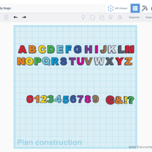 letras cifras educativo naturaleza juego juguete colegio educación alfabeto números caracteres computadora 3d print model - Mito3D