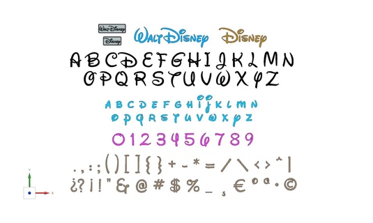 letters numbers disney logo pixar text alphabet sources characters font vocabulary 3dletters typography figures mickey 3d print model - Mito3D