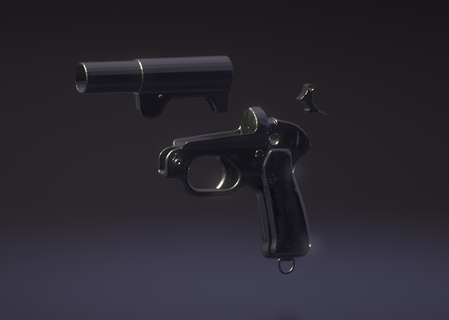 pistola lanciarazzi 42 lp42 Tedesco ww2 3d print model - Mito3D