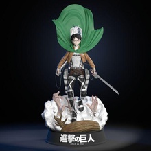 levi Ackerman attaque Titan art anime figure diorama résine sla flexi statue impression modèle eren sculpture aot 3d print model - Mito3D