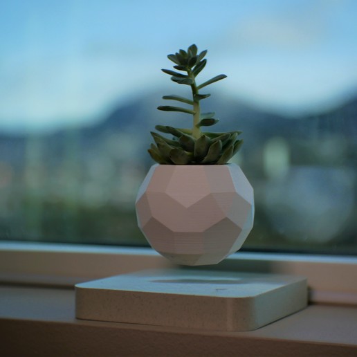 levitating planter home magnets plants diy 3D print model - Mito3D