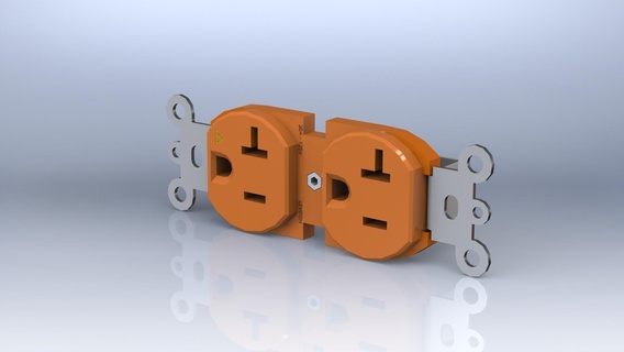 Leviton laranja tiro 2un elétrico interruptor inclinação roqueiro colchete fusível porta suporte leva riser tomada 3d print model - Mito3D