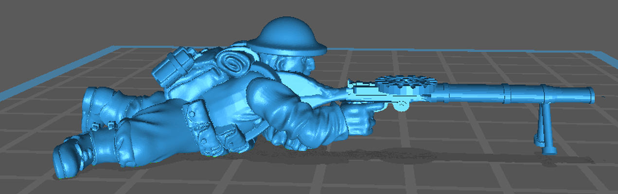 luis pistola soldado juego ww1 excelente guerra británico 3d print model - Mito3D