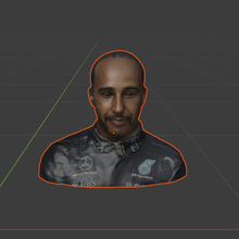 Lewis Hamilton fracasso arte pessoa humano corpo cara 2021 f1 3d print model - Mito3D