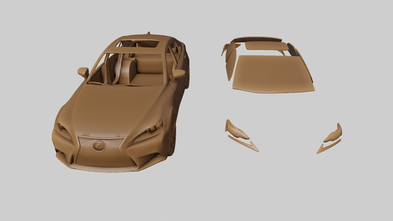 Lexus 350 359 coche vehiculo sedán lowpoly lujo 4door 3d print model - Mito3D