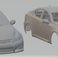 lexus isf imprimable corps de la voiture jeu l'isf fente le système scalextric sport shell rc radio surveillance tamiya miniz 1-10 1-32 1-18 1-24 1-14 1-12 3d print model - Mito3D