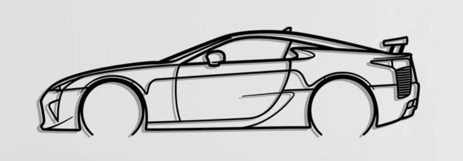 Lexus lfa silhouette 3d print model - Mito3D