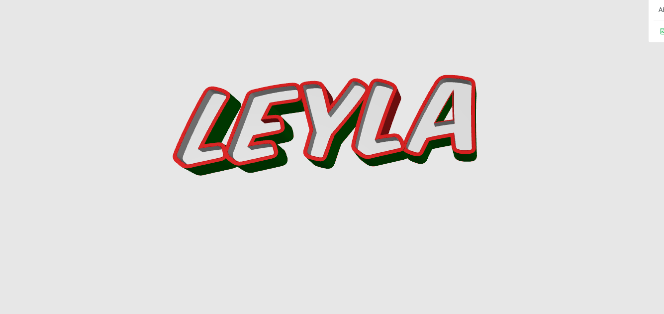 leyla lamp led name 3D print model - Mito3D