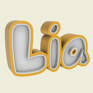 lia - 3d name nameled letters 3dname simple nome display 3d print model - Mito3D
