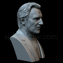 liam neeson art bust 3d printing likeness realistic sculpture sidnaique 3d print model - Mito3D