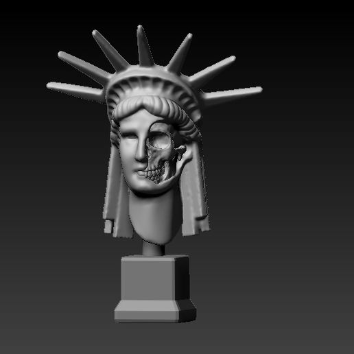 liberty art artistic statue skull decoration office 3D print model - Mito3D