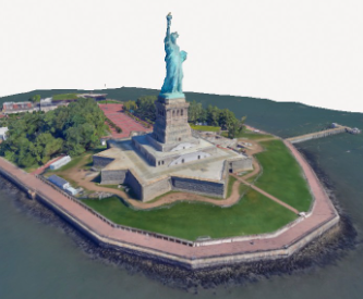 liberty island - 3d lidar 4k drone scan lady iconic surroundings footage new york city landmark topography harbor aerial view beauty majesty 3d print model - Mito3D