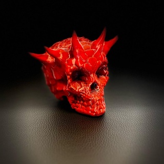 liberdade crânio arte crânio chifres escultura liberdade liberdade decoração crânio demônio diabo 3d print model - Mito3D