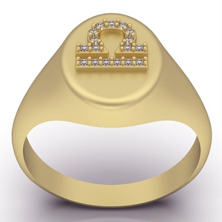 Libra equilibrar anillo zodíaco plata oro joyería joya imprimible 3d modelo tendencia Moda diseño zbrush Tigre 3d print model - Mito3D